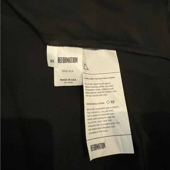 Reformation Basinger Silk Tie Collar Top size XS - Picture 6 of 6